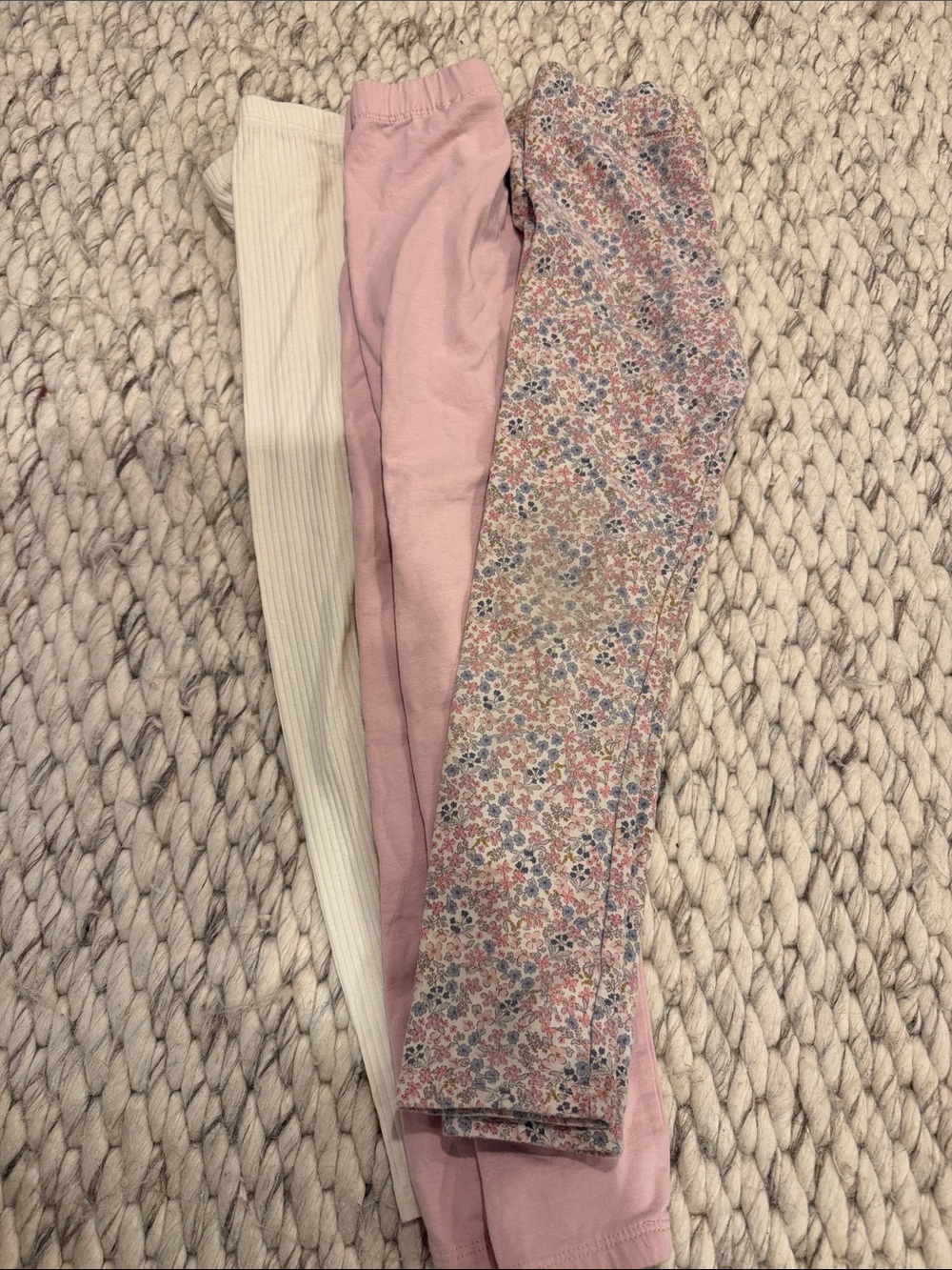 H&M Girls' Pink, Cream & Floral Leggings Set